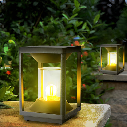 Square Minimalist LED Solar Fence Post Light Waterproof Outdoor Lamp