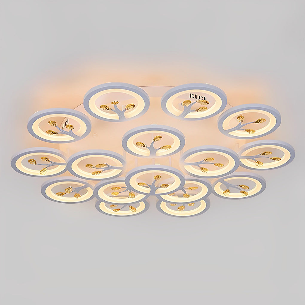 16 Lights Flower Dimmable LED White Nordic Ceiling Light – Flush Mount