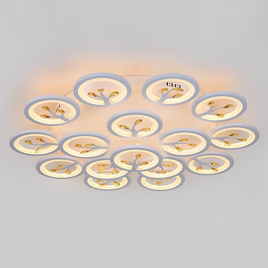 16 Lights Flower Dimmable LED White Nordic Ceiling Light – Flush Mount
