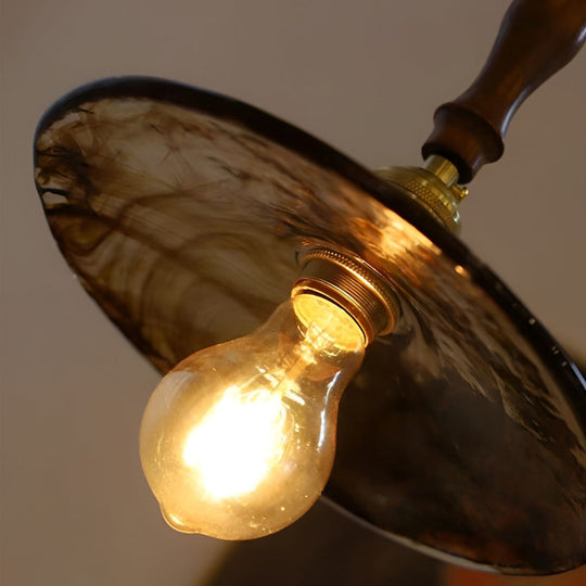 Circular Brown Glass LED 4W Retro Pendant Island Light