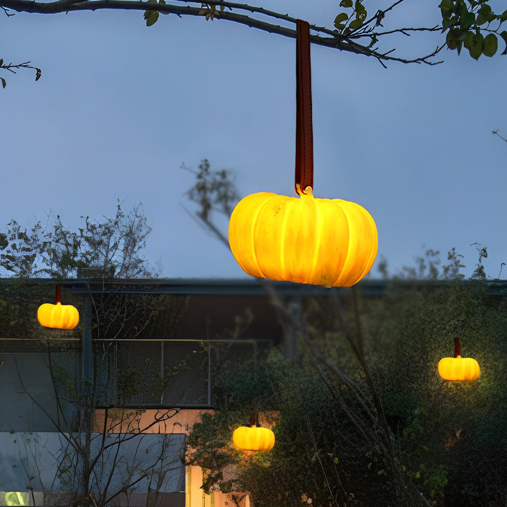 Portable Pumpkin-Shaped Resin LED Outdoor Lawn Light