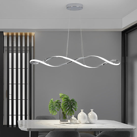 Creative Waves Stepless Dimming LED Electroplated Modern Pendant Light