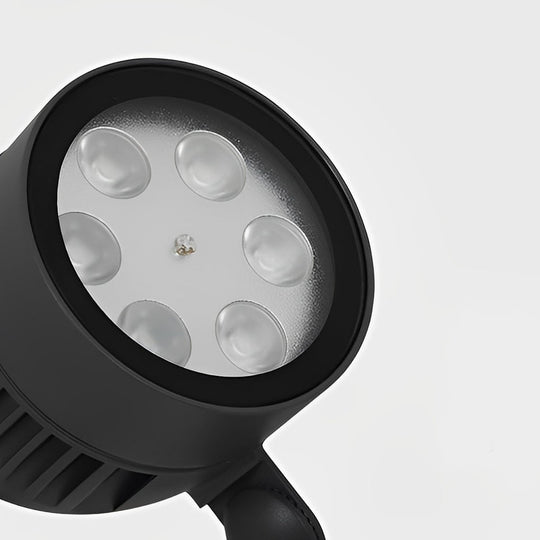 Adjustable Round LED COB Waterproof Outdoor Spotlights – Black Aluminum Landscape Lighting