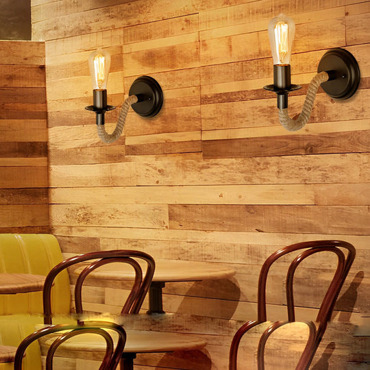 Creative Iron Rope Retro Industrial Wall Lamp