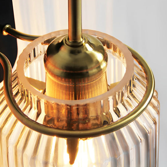 Round Funnel Wavy Glass Shade LED Modern Wall Lamp