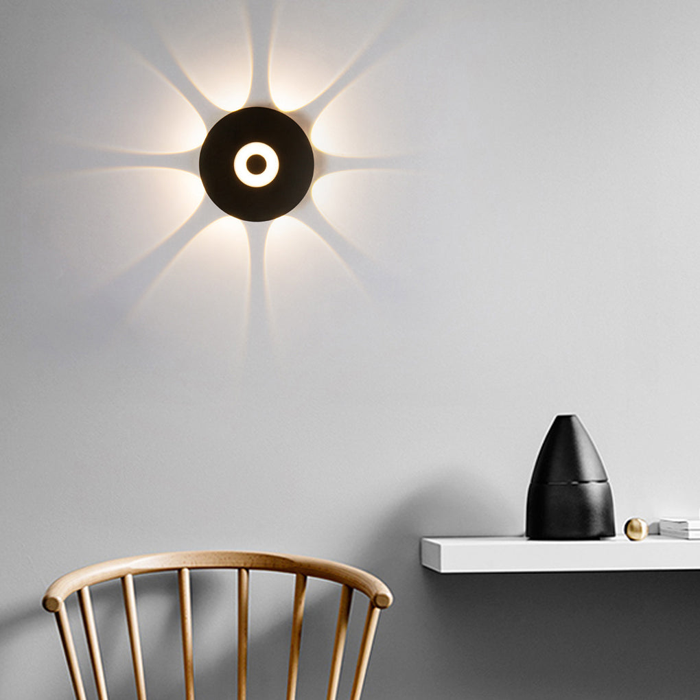 Round Waterproof LED Black Wall Washer Sconce Light