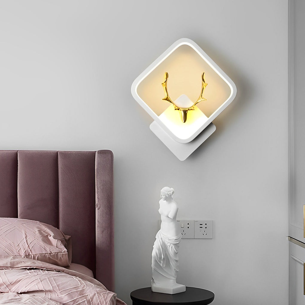 Antler Design Round and Square Modern LED Wall Lamp