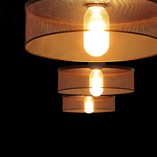 Creative Metal Meshed Black Industrial Style Pendant Light Chandelier