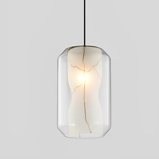 Double Glass Lampshade Creative Metal Post-Modern Pendant Light