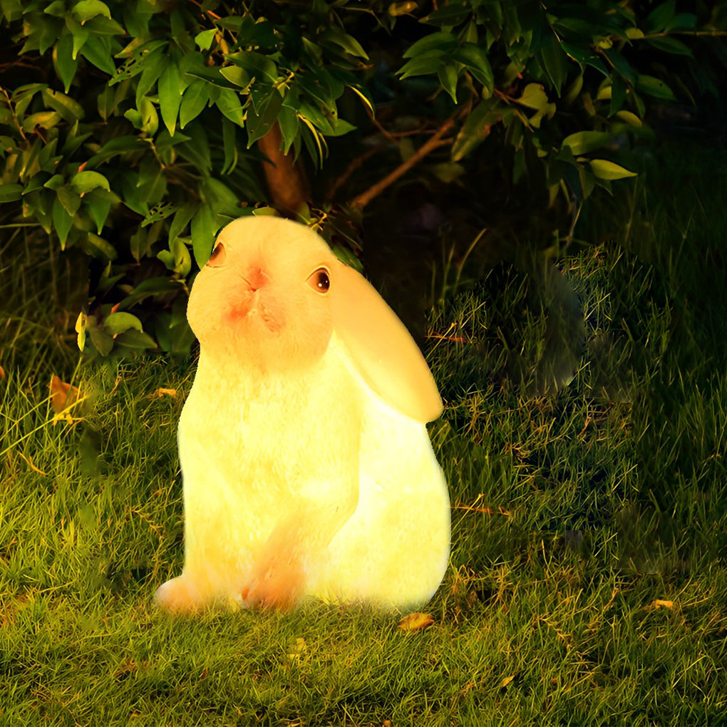 Resin and Fiberglass Rabbit Garden Lights Modern Waterproof Outdoor Lighting
