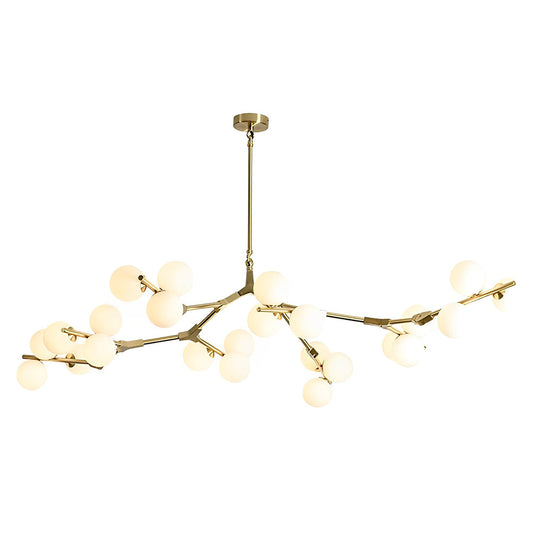 Nordic Style Modern Minimalist Cluster Metal Glass Chandelier – Black & Gold