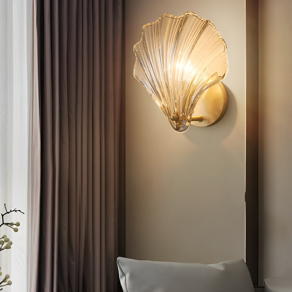Creative Fan Shaped Glass LED Wall Sconce – 3 Step Dimming