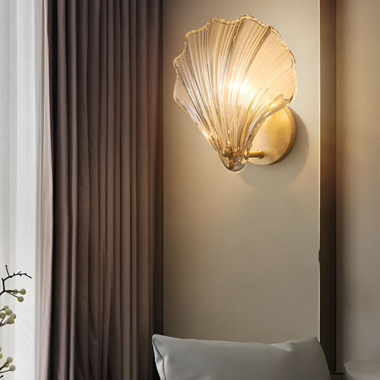 Creative Fan Shaped Glass LED Wall Sconce – 3 Step Dimming
