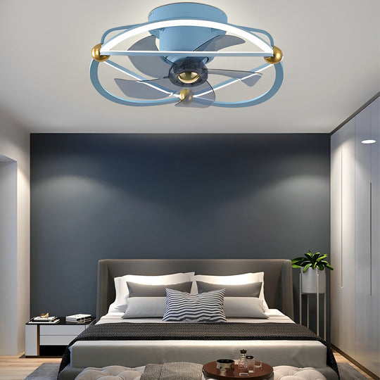 Smart Bladeless Ceiling Fan with Stepless Dimming LED and Remote Control