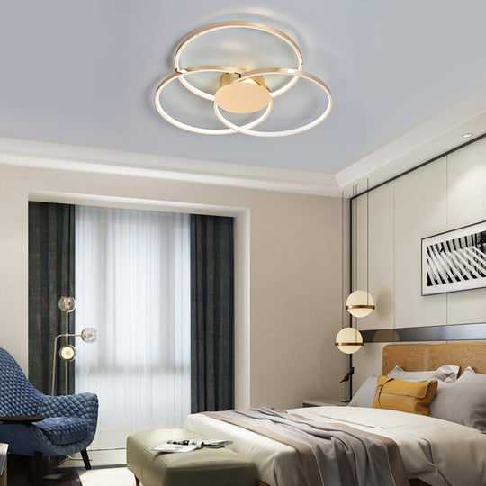 Three Rings Stepless Dimming Electroplated Metal Nordic Ceiling Light