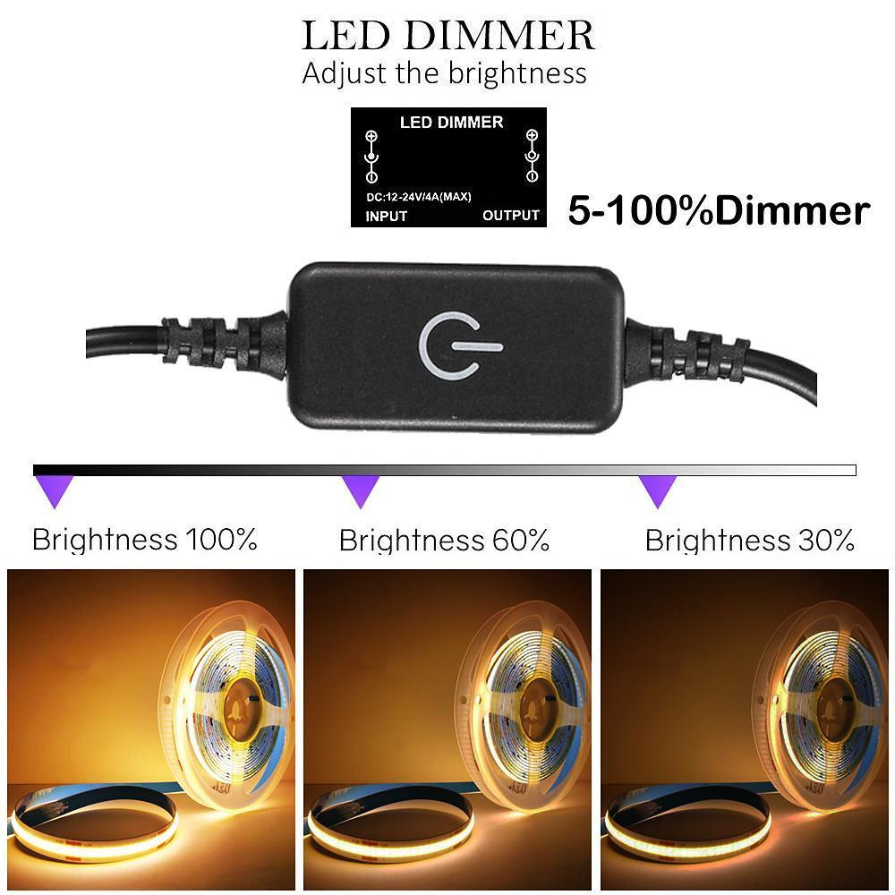 Flexible COB LED Strip Lights Waterproof Spotless Design