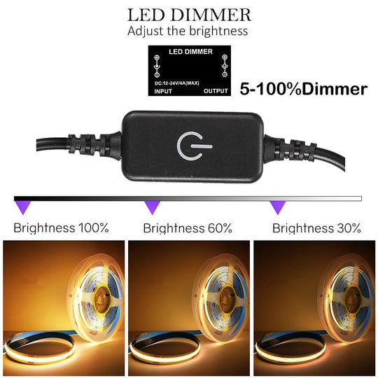 Flexible COB LED Strip Lights Waterproof Spotless Design