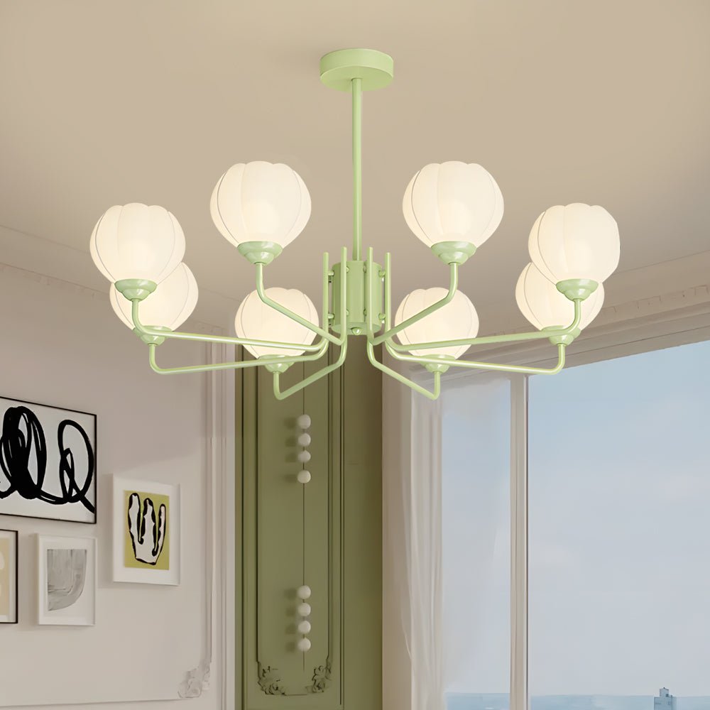 Orchid Flower Chandelier with 3-Step Dimming, 8 Lights