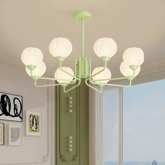 Orchid Flower Chandelier with 3-Step Dimming, 8 Lights