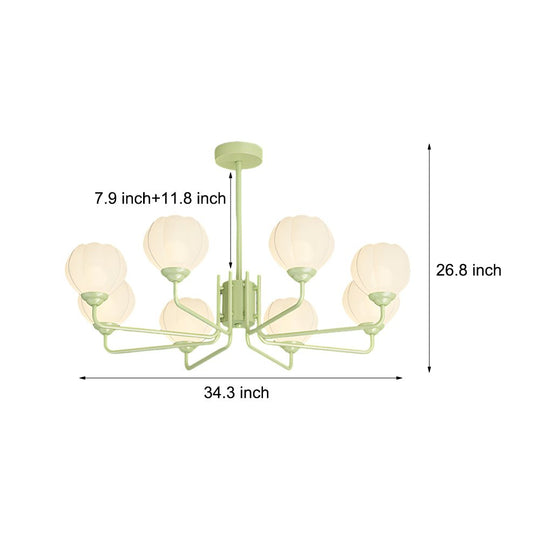 Orchid Flower Chandelier with 3-Step Dimming, 8 Lights