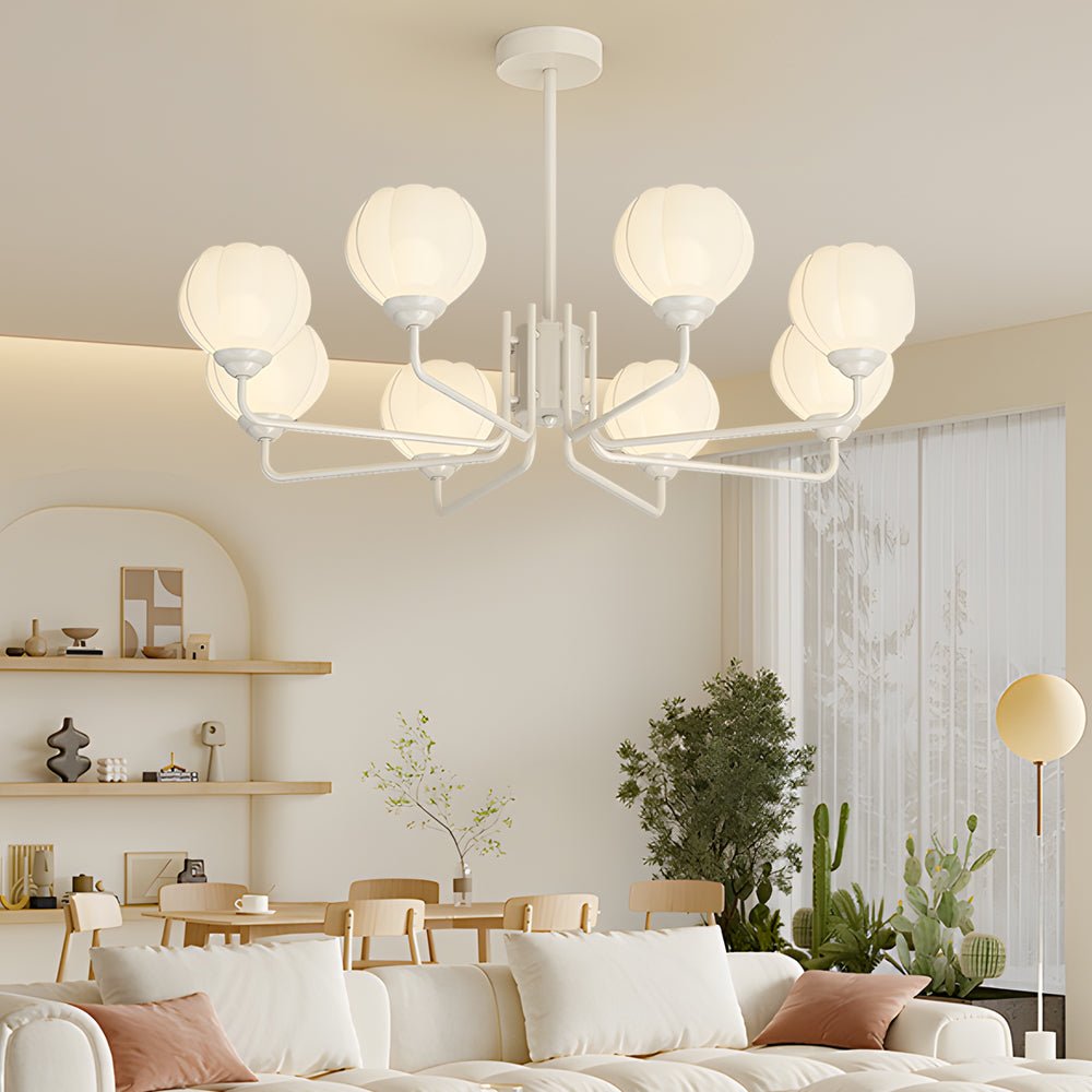 Orchid Flower Chandelier with 3-Step Dimming, 8 Lights