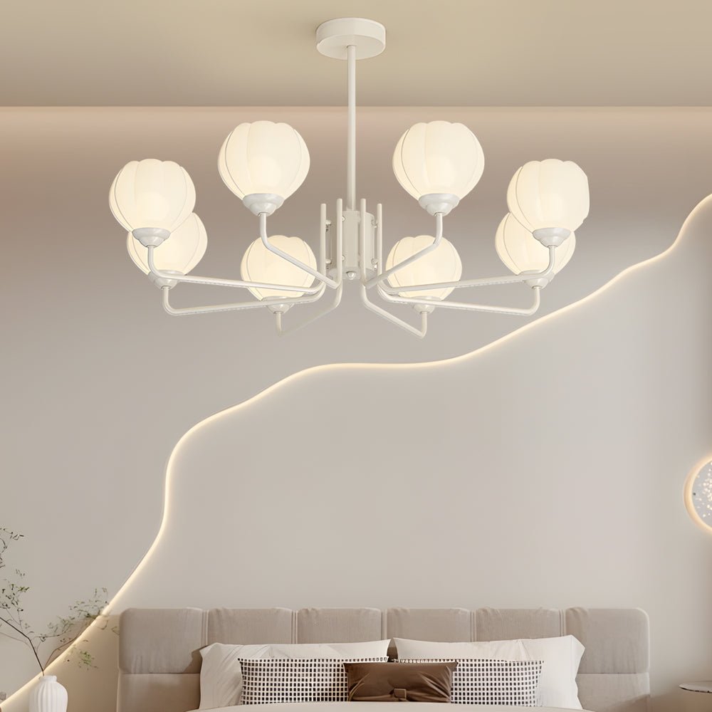 Orchid Flower Chandelier with 3-Step Dimming, 8 Lights