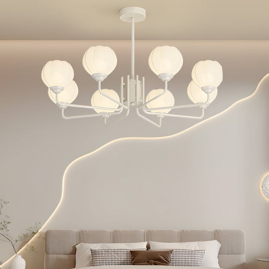 Orchid Flower Chandelier with 3-Step Dimming, 8 Lights