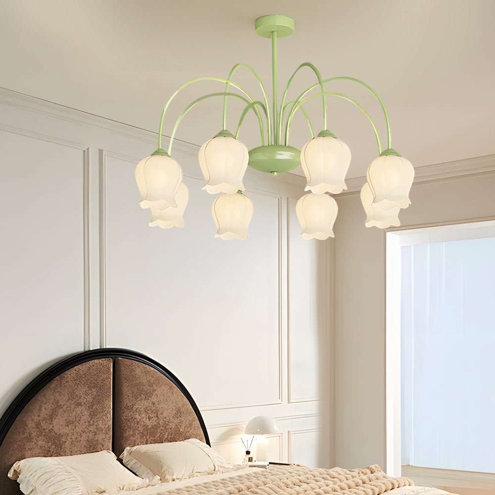 Orchid Flower Chandelier with 3-Step Dimming, 8-Heads