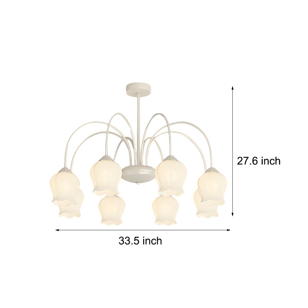 Orchid Flower Chandelier with 3-Step Dimming, 8-Heads
