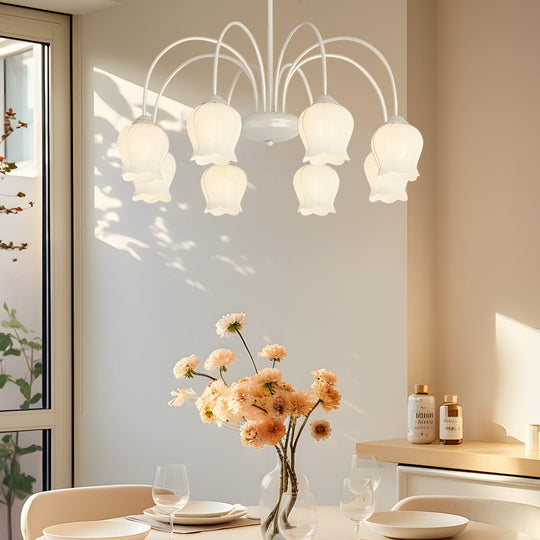 Orchid Flower Chandelier with 3-Step Dimming, 8-Heads