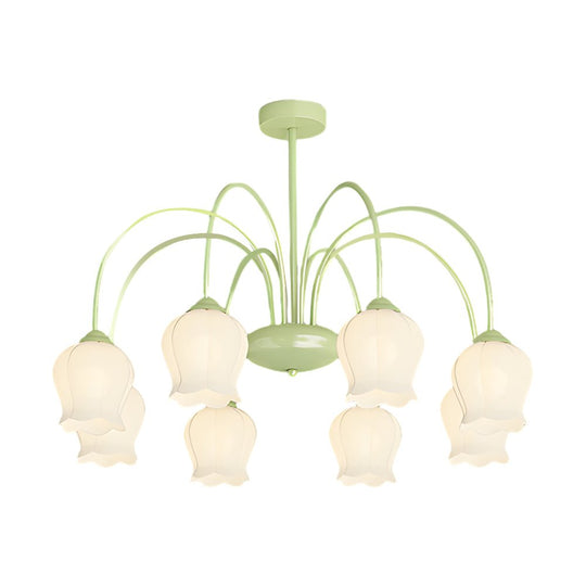 Orchid Flower Chandelier with 3-Step Dimming, 8-Heads