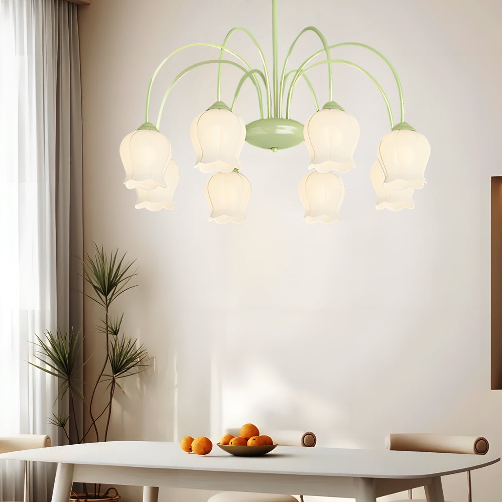 Orchid Flower Chandelier with 3-Step Dimming, 8-Heads