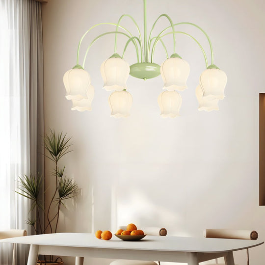 Orchid Flower Chandelier with 3-Step Dimming, 8-Heads