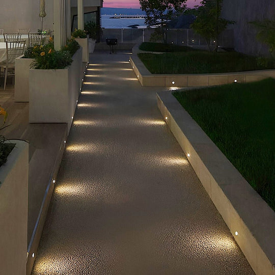 Lux Bright White Stainless Steel 1.5W LED In Ground Well Lights for Decks and Steps