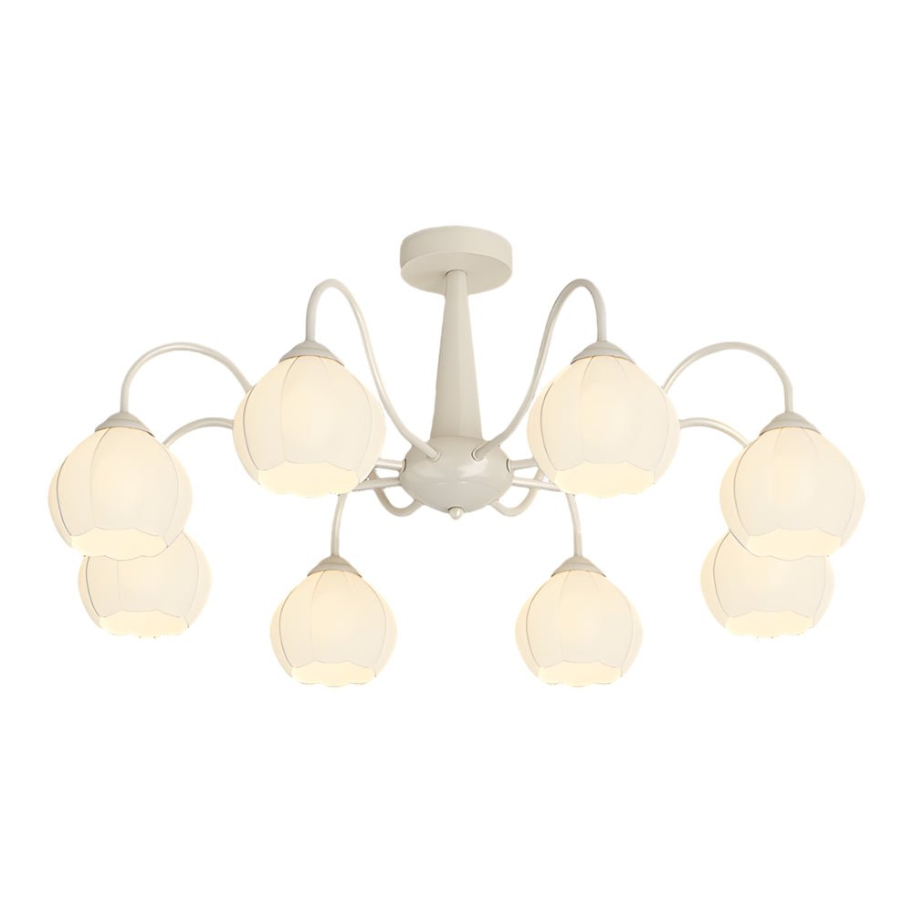 Orchid Flower Chandelier with 3-Step Dimming, 8 Lights
