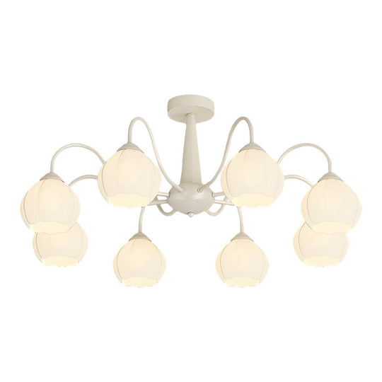 Orchid Flower Chandelier with 3-Step Dimming, 8 Lights