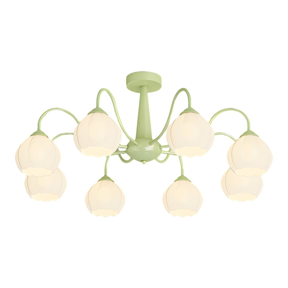 Orchid Flower Chandelier with 3-Step Dimming, 8 Lights