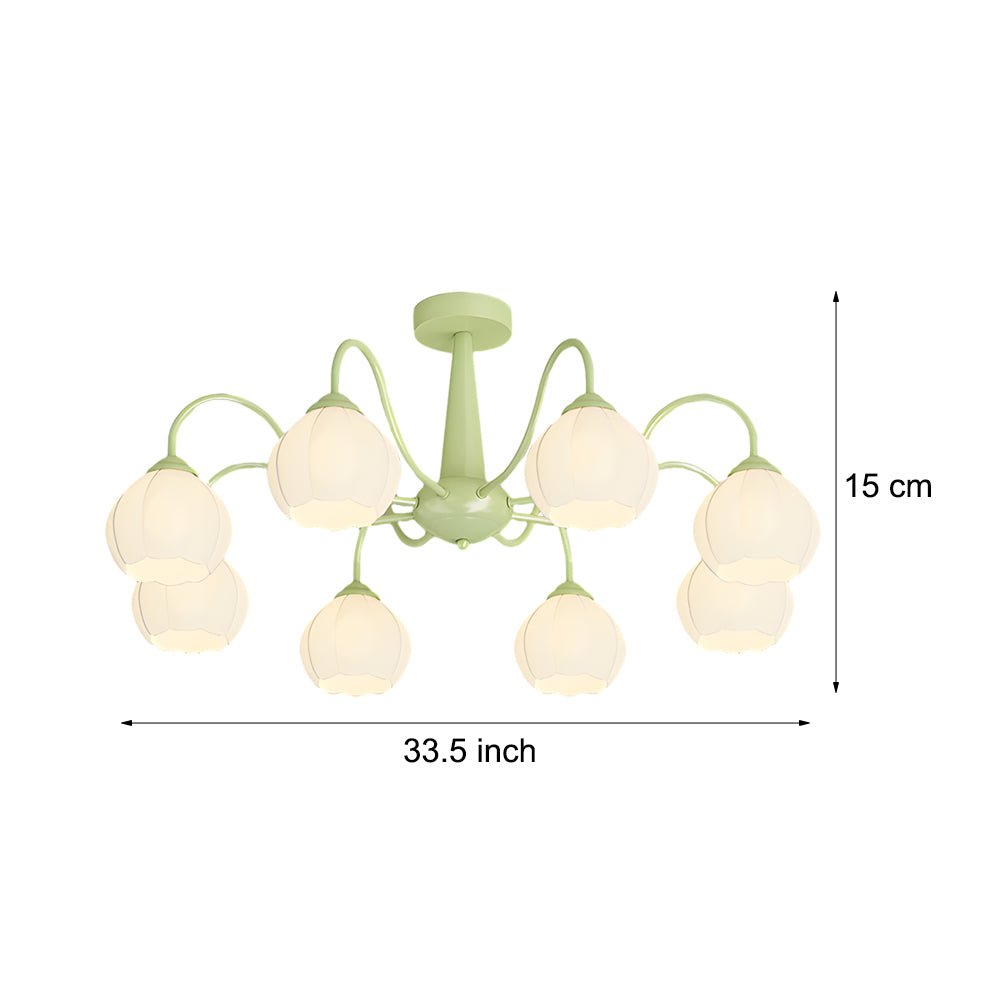 Orchid Flower Chandelier with 3-Step Dimming, 8 Lights