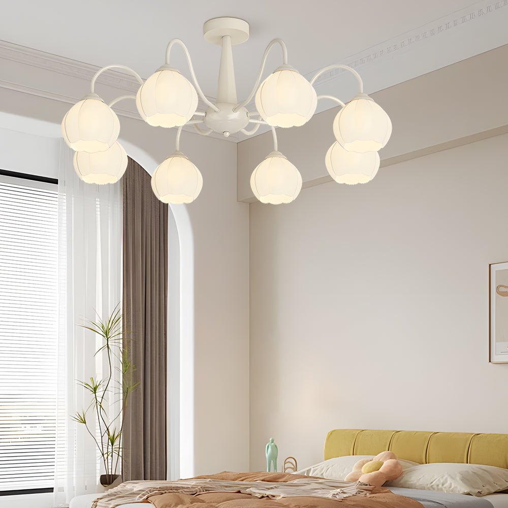 Orchid Flower Chandelier with 3-Step Dimming, 8 Lights