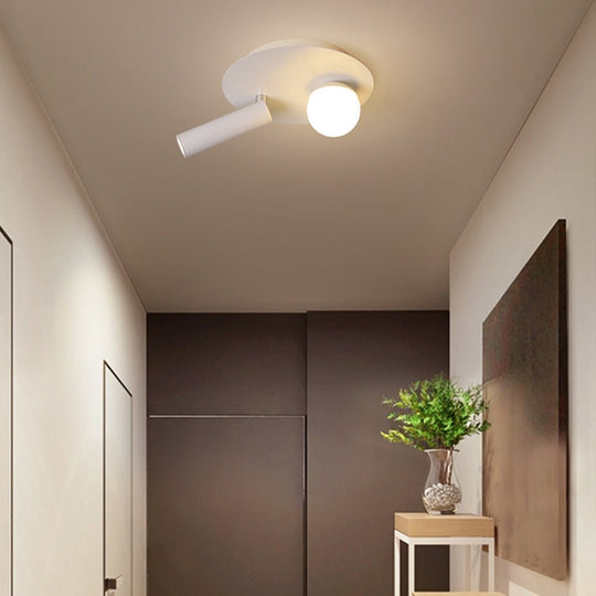 8'' Round Small Flush Mount LED Light with Adjustable Spotlight