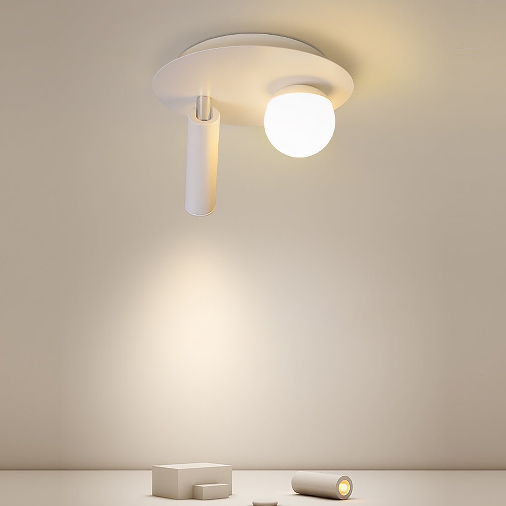 8'' Round Small Flush Mount LED Light with Adjustable Spotlight