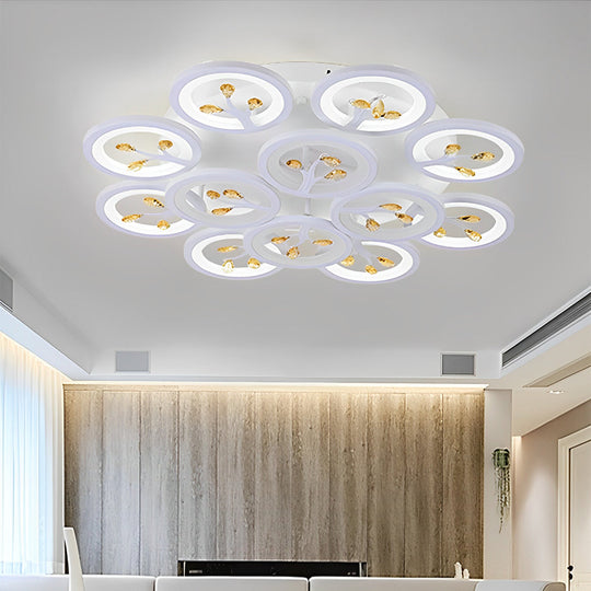16 Lights Flower Dimmable LED White Nordic Ceiling Light – Flush Mount