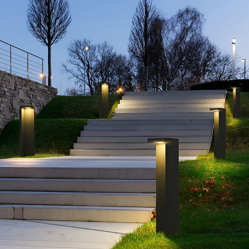 Half-Cut Rectangular Fixture Modern Outdoor Path Light in Gray LED 4.5W IP54 Waterproof