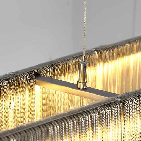 Aluminum Tassels Chain LED Dimmable Post Modern Dining Room Chandelier