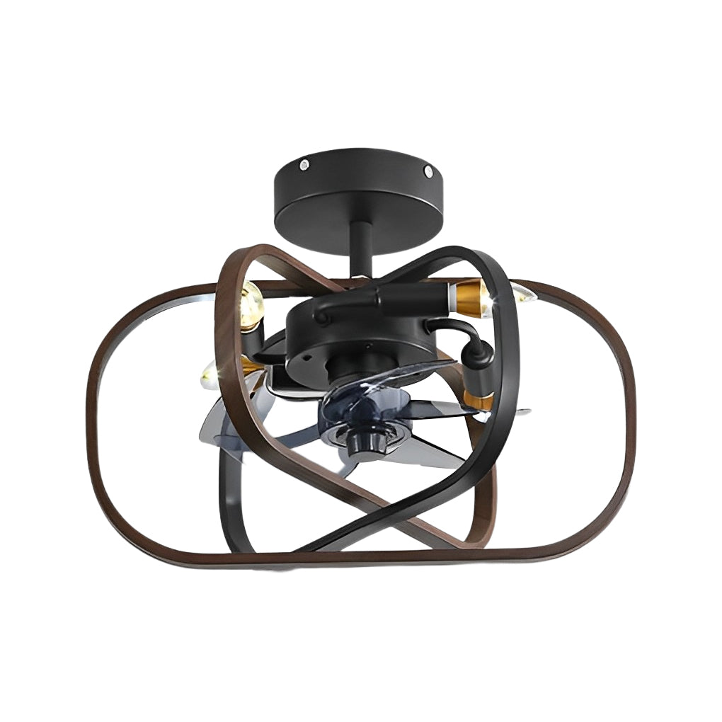 Retro Rustic Bladeless Ceiling Fan Light with Remote