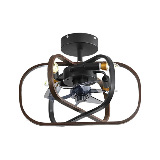 Retro Rustic Bladeless Ceiling Fan Light with Remote