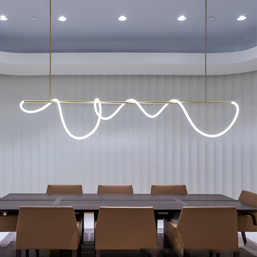 Creative LED Strip Electroplated Metal Modern Chandelier Ceiling Light