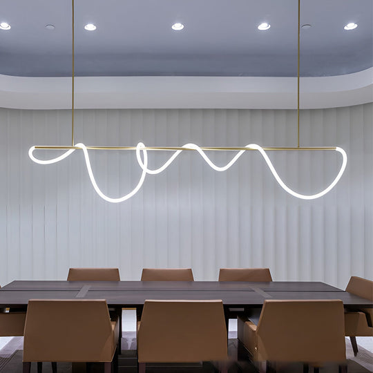 Creative LED Strip Electroplated Metal Modern Chandelier Ceiling Light