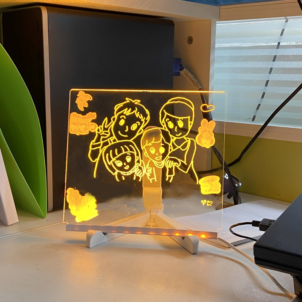 LED Acrylic Message Board Writable Table Lamp