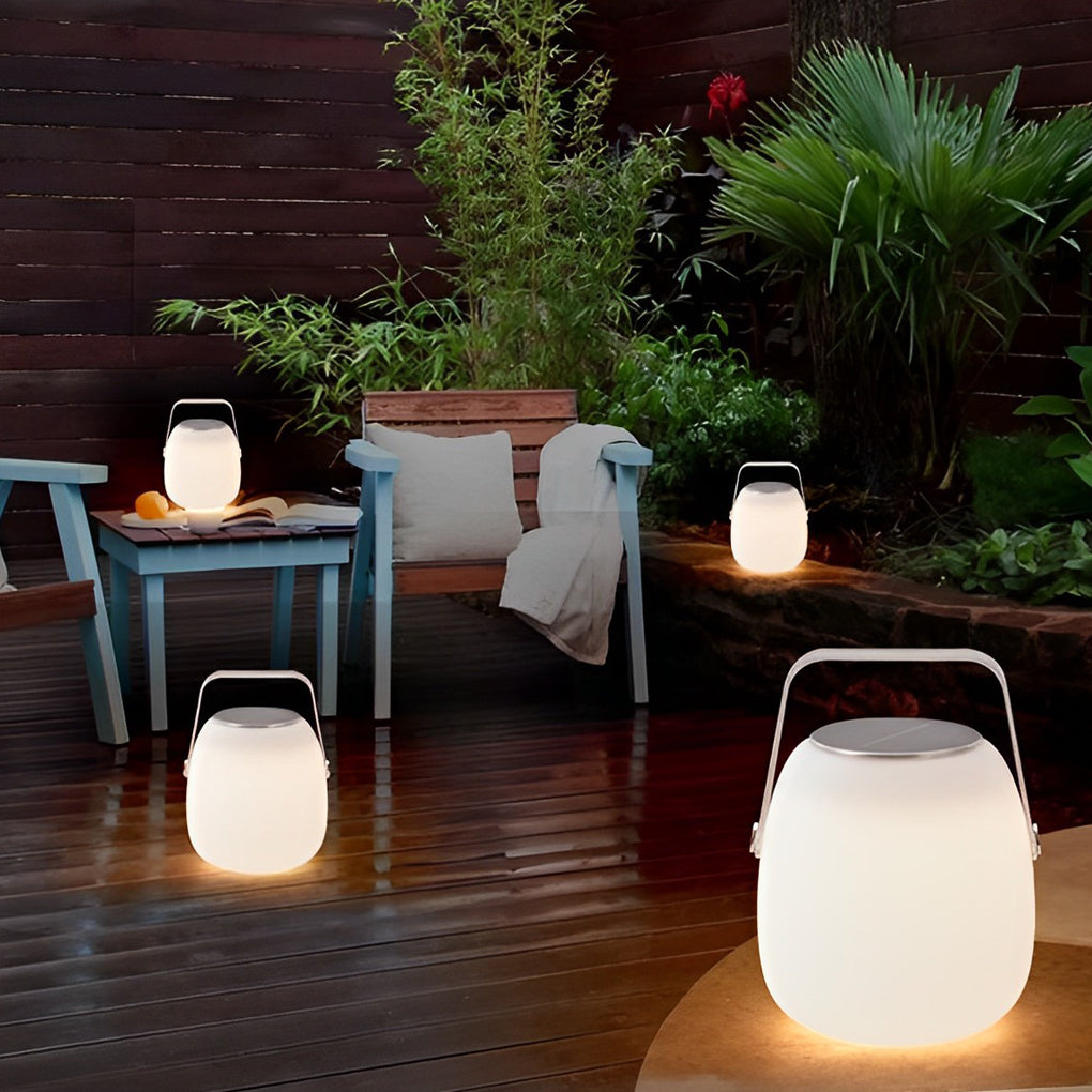 Portable Lantern Shaped Waterproof Solar Table Lamp with Remote